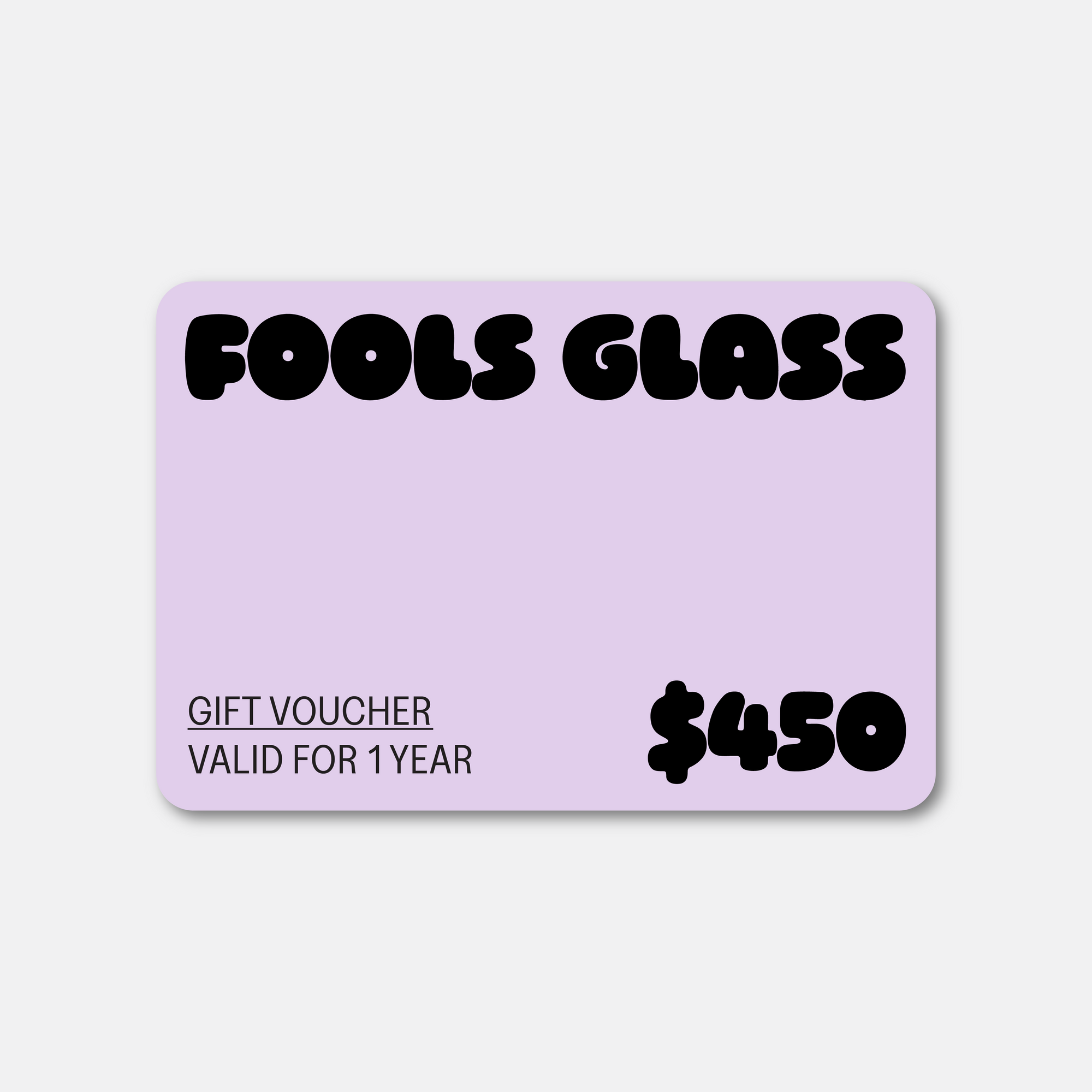 Fools Glass Digital Gift Voucher